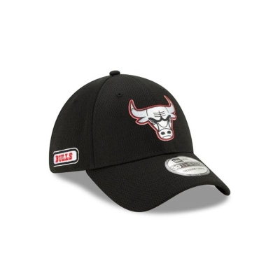 Black Chicago Bulls Hat - New Era NBA NBA Authentics Half Series 39THIRTY Stretch Fit Caps USA1249035